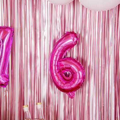 Balloonify Pink Mylar Number 6 Balloon - 16" - 1 count box