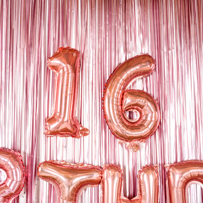 Balloonify Rose Gold Mylar Number 6 Balloon - 16" - 1 count box