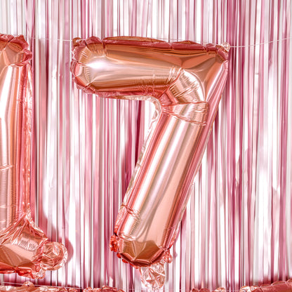 Balloonify Rose Gold Mylar Number 7 Balloon - 16" - 1 count box