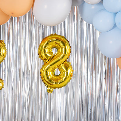 Balloonify Gold Mylar Number 8 Balloon - 16" - 1 count box