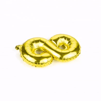 Balloonify Gold Mylar Number 8 Balloon - 16" - 1 count box