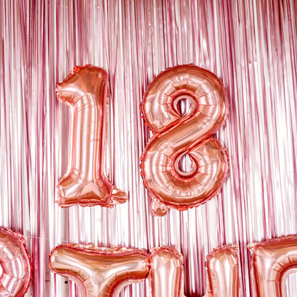 Balloonify Rose Gold Mylar Number 8 Balloon - 16" - 1 count box