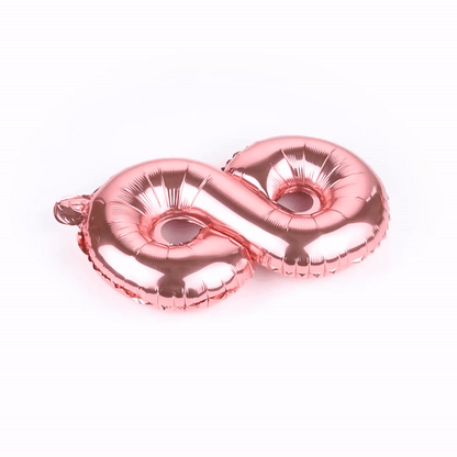 Balloonify Rose Gold Mylar Number 8 Balloon - 16" - 1 count box