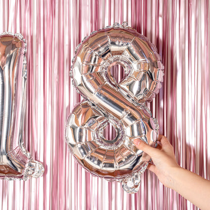 Balloonify Silver Mylar Number 8 Balloon - 16" - 1 count box