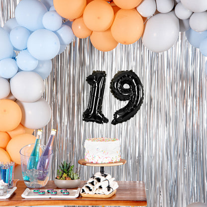 Balloonify Black Mylar Number 9 Balloon - 16" - 1 count box