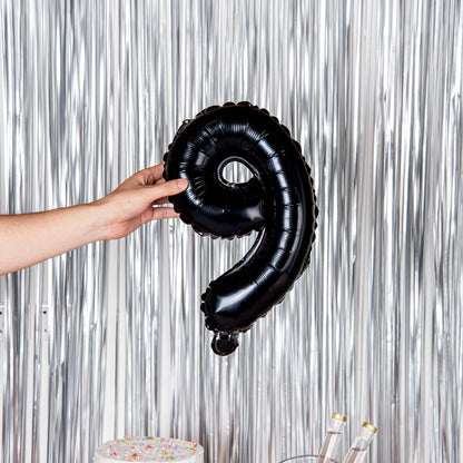 Balloonify Black Mylar Number 9 Balloon - 16" - 1 count box