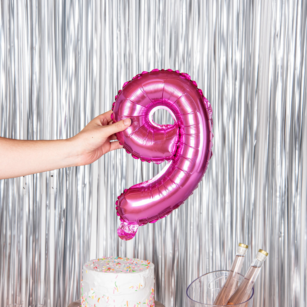 Balloonify Pink Mylar Number 9 Balloon - 16" - 1 count box