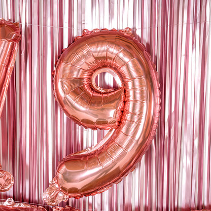 Balloonify Rose Gold Mylar Number 9 Balloon - 16" - 1 count box