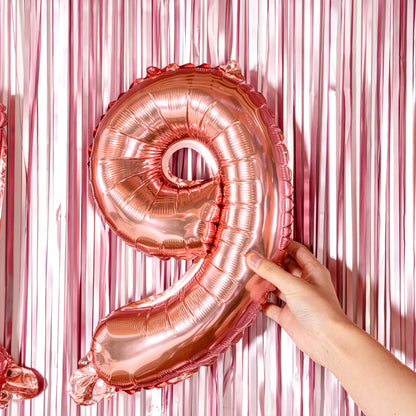 Balloonify Rose Gold Mylar Number 9 Balloon - 16" - 1 count box