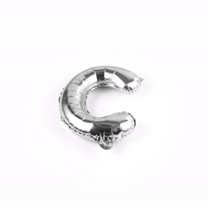 Balloonify Silver Mylar Letter C Balloon - 16" - 1 count box