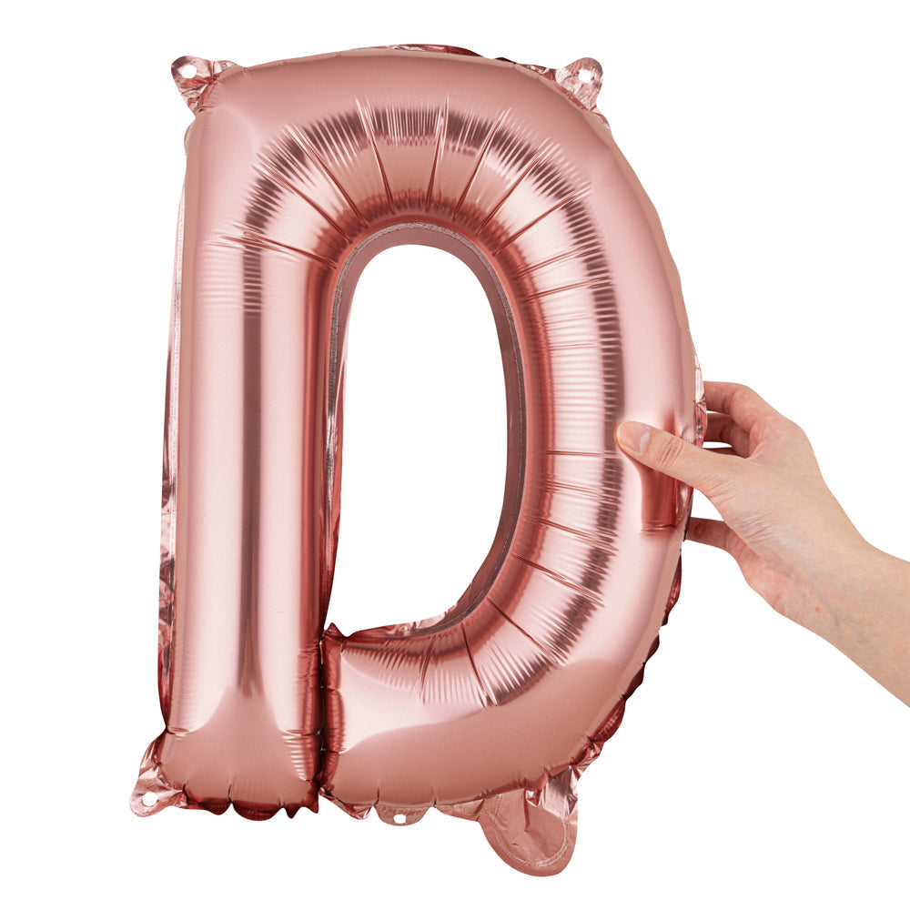Balloonify Rose Gold Mylar Letter D Balloon - 16" - 1 count box