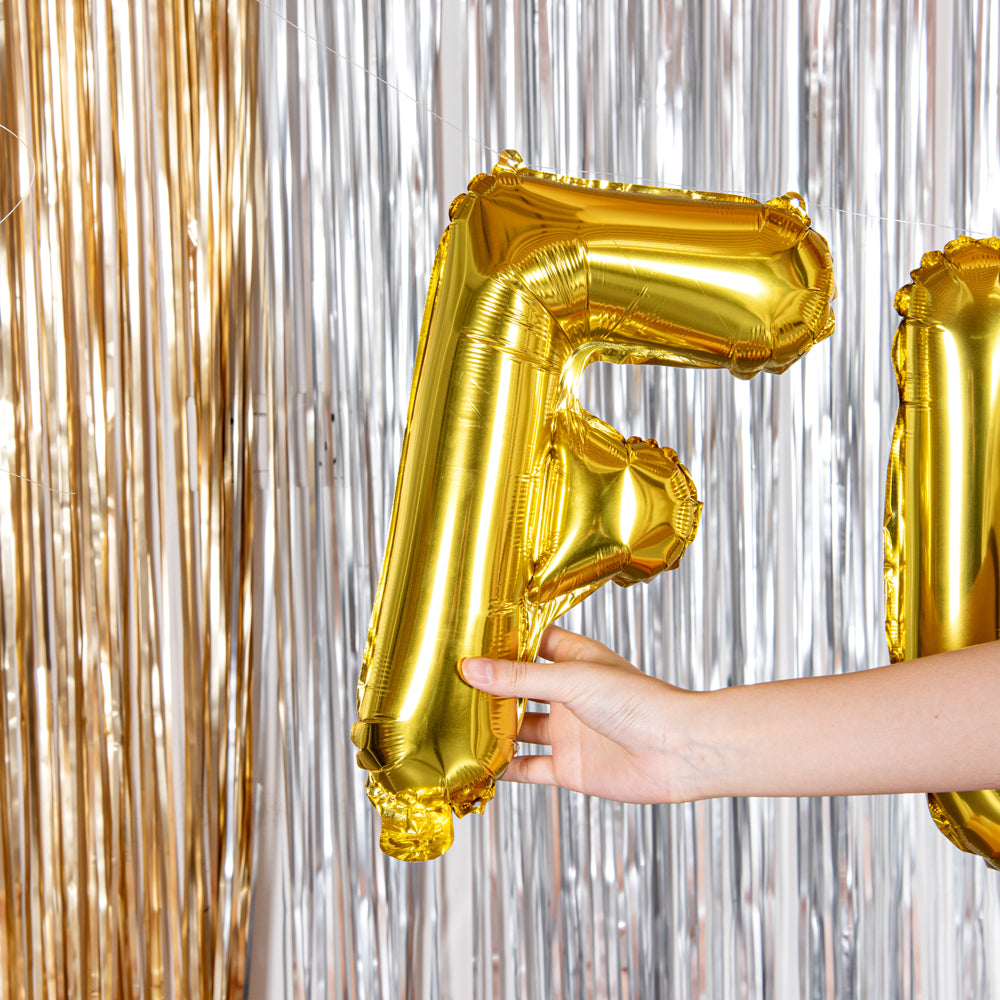 Balloonify Gold Mylar Letter F Balloon - 16" - 1 count box