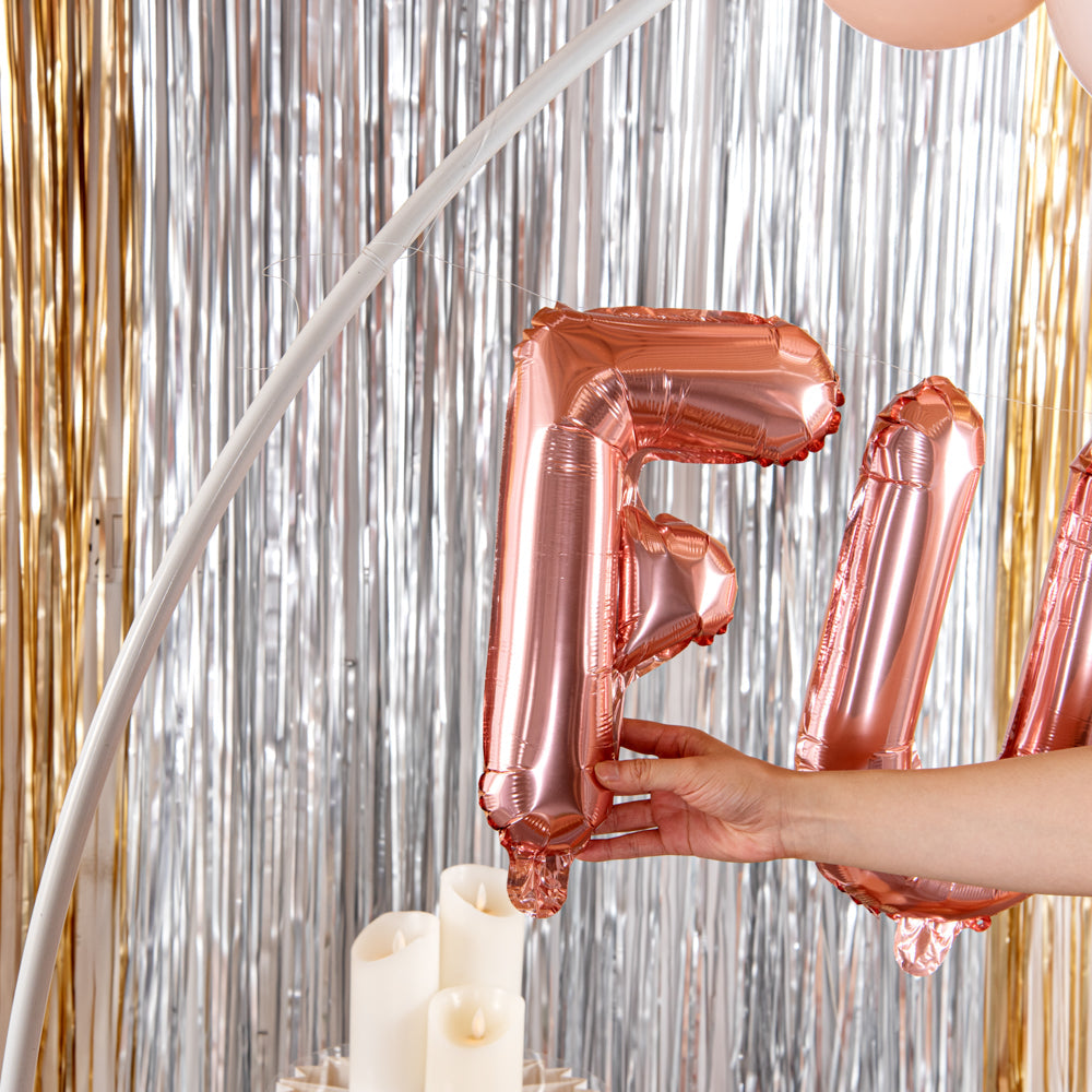 Balloonify Rose Gold Mylar Letter F Balloon - 16" - 1 count box