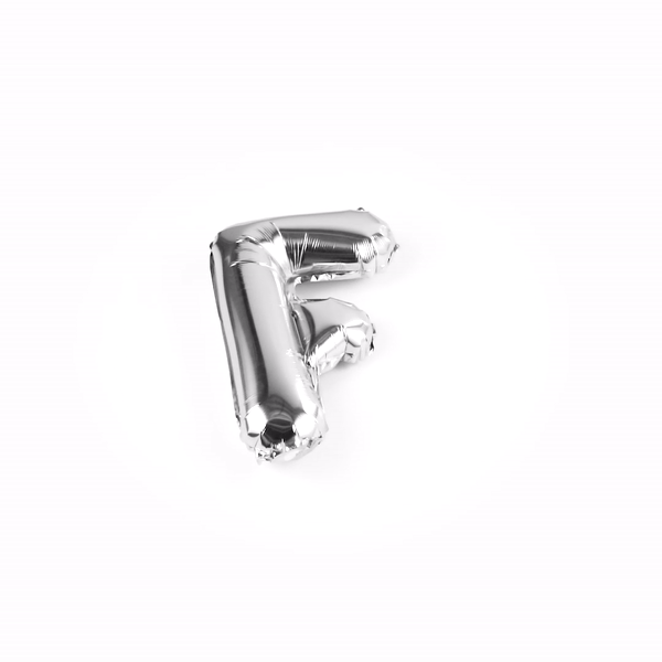 Balloonify Silver Mylar Letter F Balloon - 16" - 1 count box
