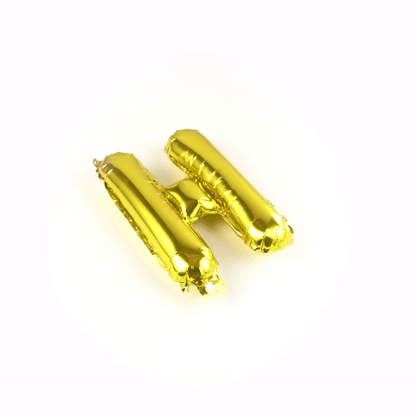 Balloonify Gold Mylar Letter H Balloon - 16" - 1 count box