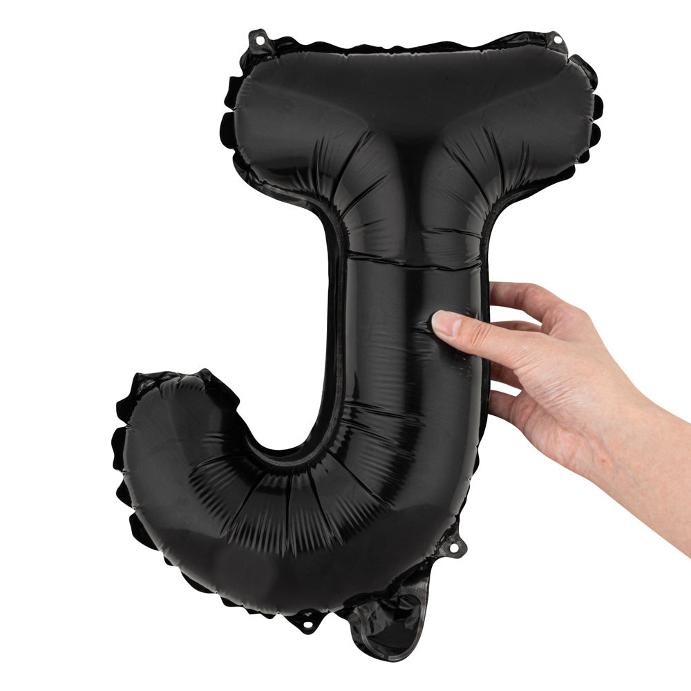 Balloonify Black Mylar Letter J Balloon - 16" - 1 count box