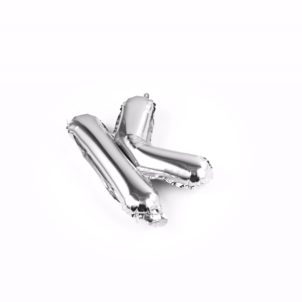 Balloonify Silver Mylar Letter K Balloon - 16" - 1 count box