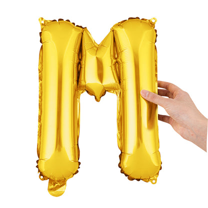 Balloonify Gold Mylar Letter M Balloon - 16" - 1 count box