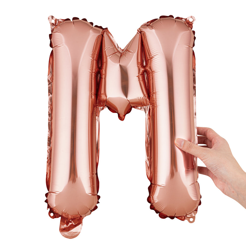 Balloonify Rose Gold Mylar Letter M Balloon - 16" - 1 count box