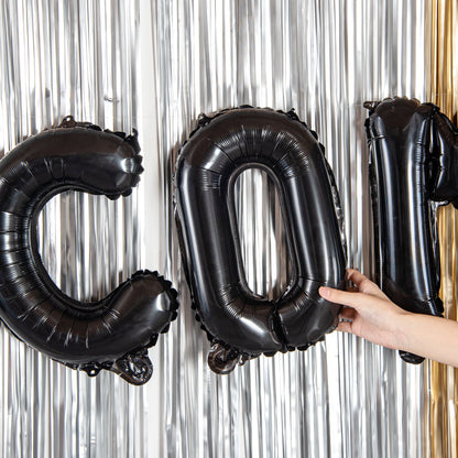 Balloonify Black Mylar Letter O Balloon - 16" - 1 count box