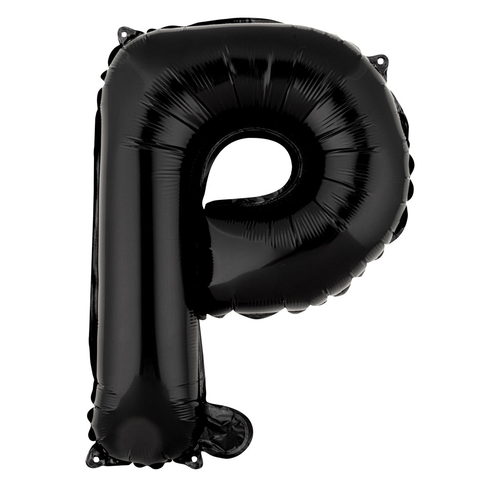 Balloonify Black Mylar Letter P Balloon - 16" - 1 count box