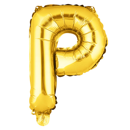 Balloonify Gold Mylar Letter P Balloon - 16" - 1 count box