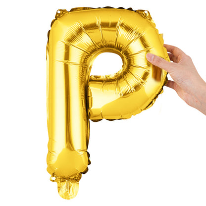 Balloonify Gold Mylar Letter P Balloon - 16" - 1 count box