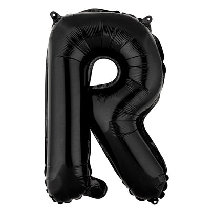 Balloonify Black Mylar Letter R Balloon - 16" - 1 count box