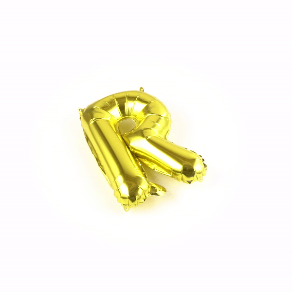 Balloonify Gold Mylar Letter R Balloon - 16" - 1 count box