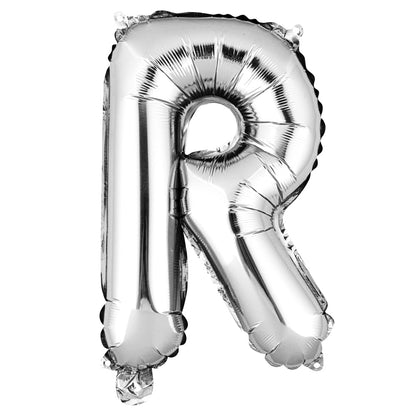 Balloonify Silver Mylar Letter R Balloon - 16" - 1 count box