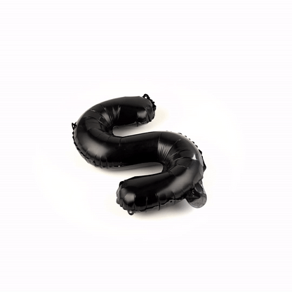 Balloonify Black Mylar Letter S Balloon - 16" - 1 count box