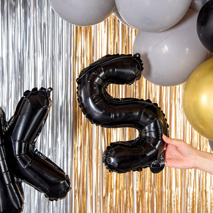 Balloonify Black Mylar Letter S Balloon - 16" - 1 count box