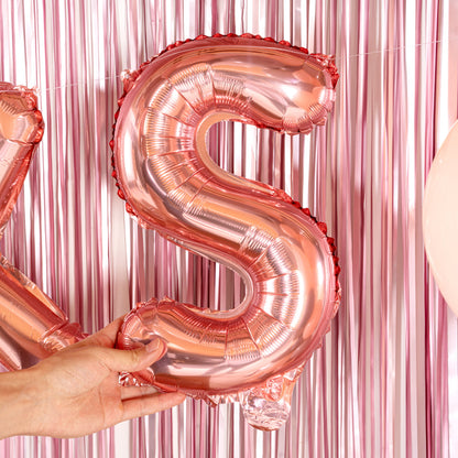 Balloonify Rose Gold Mylar Letter S Balloon - 16" - 1 count box