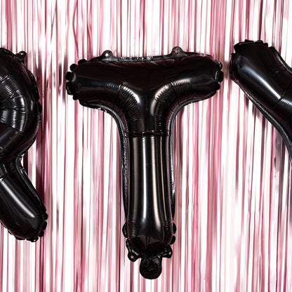 Balloonify Black Mylar Letter T Balloon - 16" - 1 count box