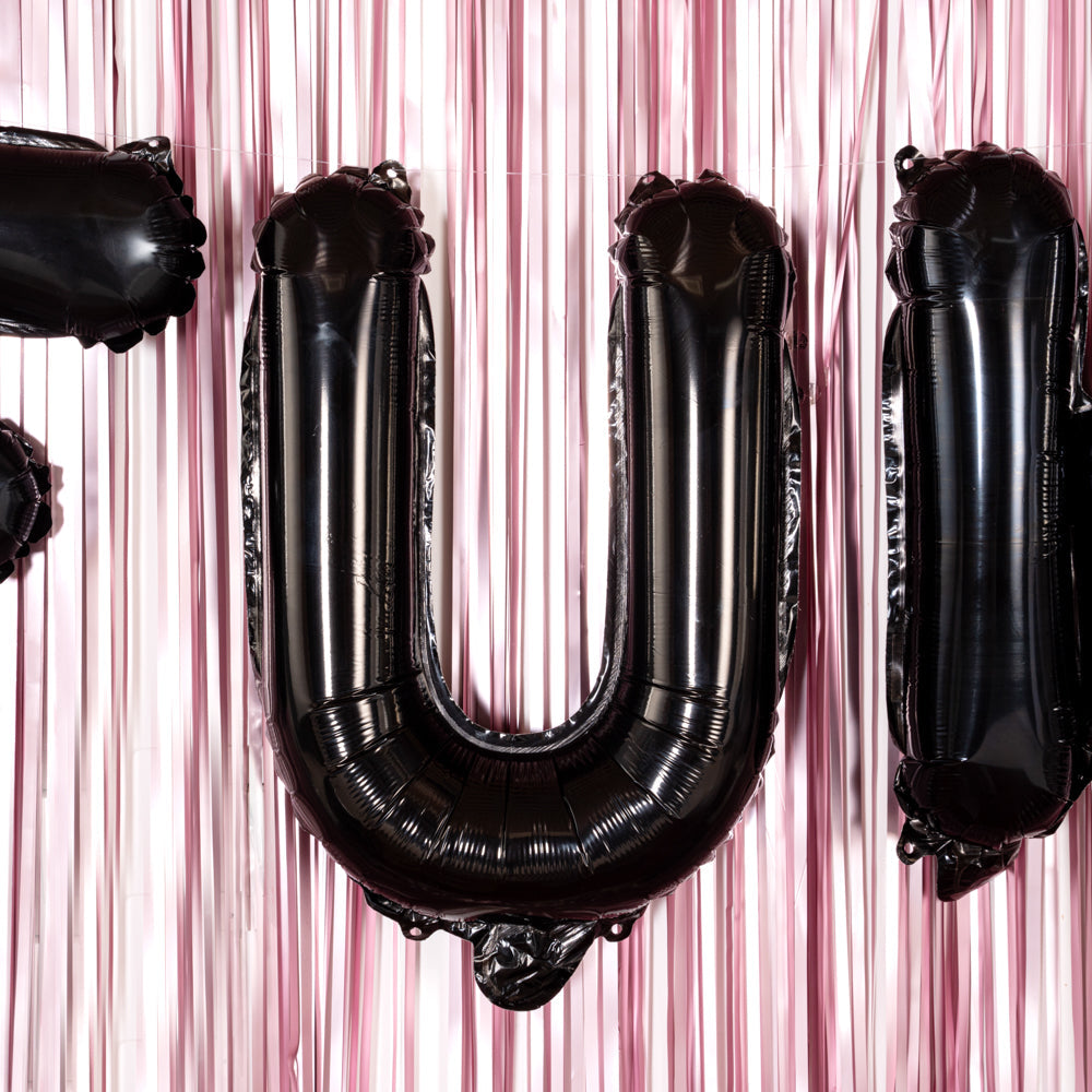 Balloonify Black Mylar Letter U Balloon - 16" - 1 count box