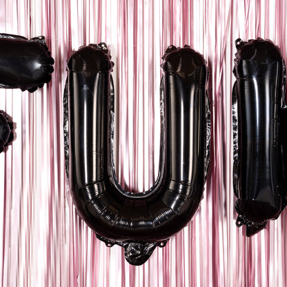 Balloonify Black Mylar Letter U Balloon - 16" - 1 count box