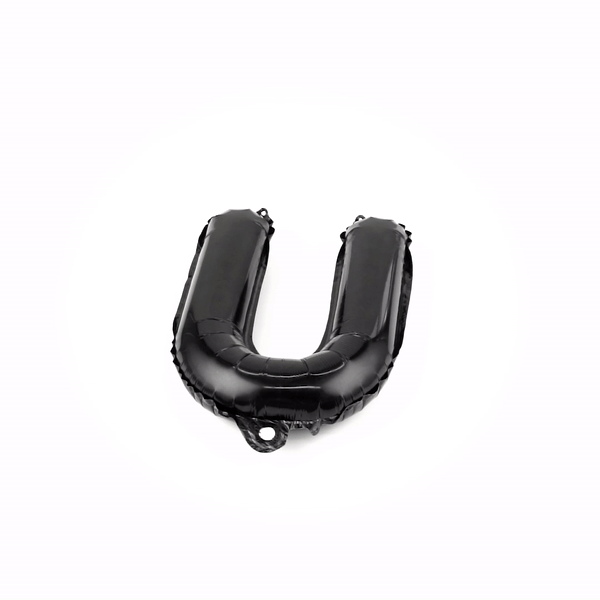 Balloonify Black Mylar Letter U Balloon - 16" - 1 count box