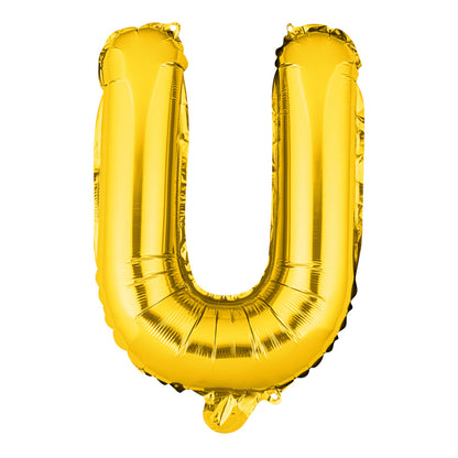 Balloonify Gold Mylar Letter U Balloon - 16" - 1 count box