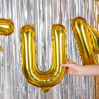 Balloonify Gold Mylar Letter U Balloon - 16" - 1 count box
