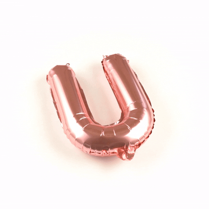 Balloonify Rose Gold Mylar Letter U Balloon - 16" - 1 count box