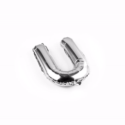 Balloonify Silver Mylar Letter U Balloon - 16" - 1 count box