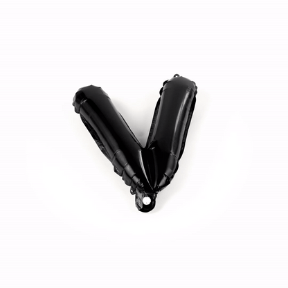 Balloonify Black Mylar Letter V Balloon - 16" - 1 count box