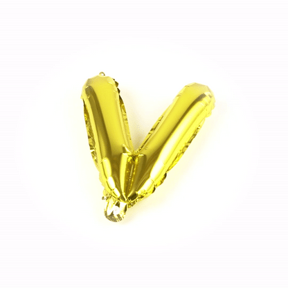 Balloonify Gold Mylar Letter V Balloon - 16" - 1 count box