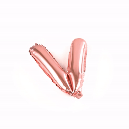 Balloonify Rose Gold Mylar Letter V Balloon - 16" - 1 count box