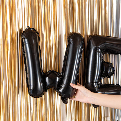 Balloonify Black Mylar Letter W Balloon - 16" - 1 count box