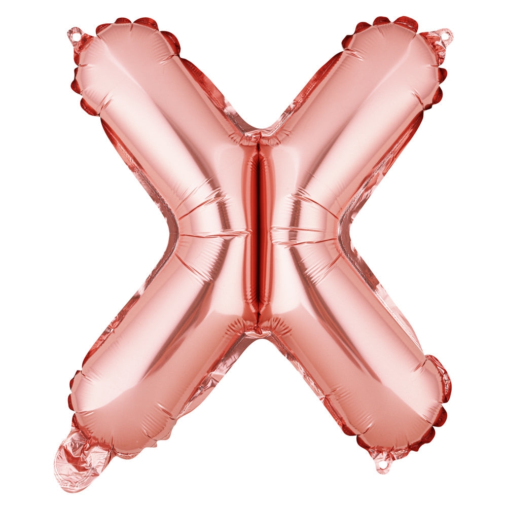 Balloonify Rose Gold Mylar Letter X Balloon - 16" - 1 count box