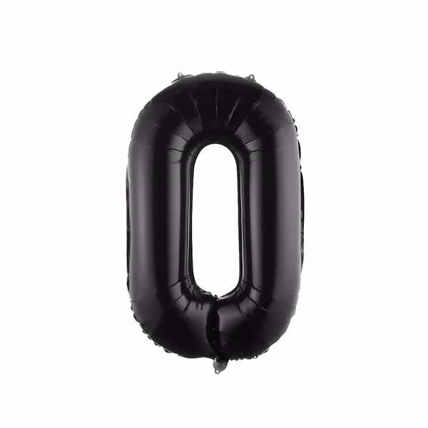 Balloonify Black Mylar Number 0 Balloon - 40" - 1 count box