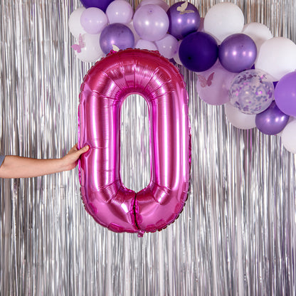 Balloonify Pink Mylar Number 0 Balloon - 40" - 1 count box