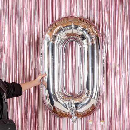 Balloonify Silver Mylar Number 0 Balloon - 40" - 1 count box