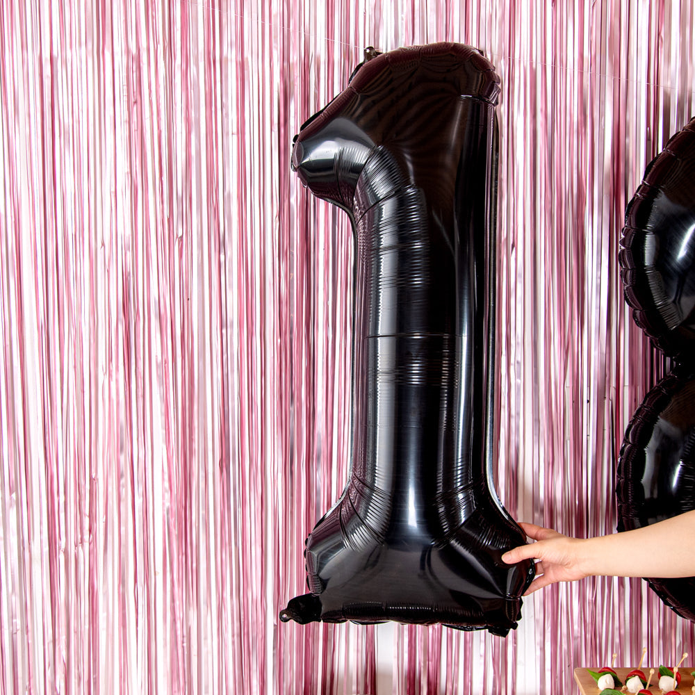 Balloonify Black Mylar Number 1 Balloon - 40" - 1 count box